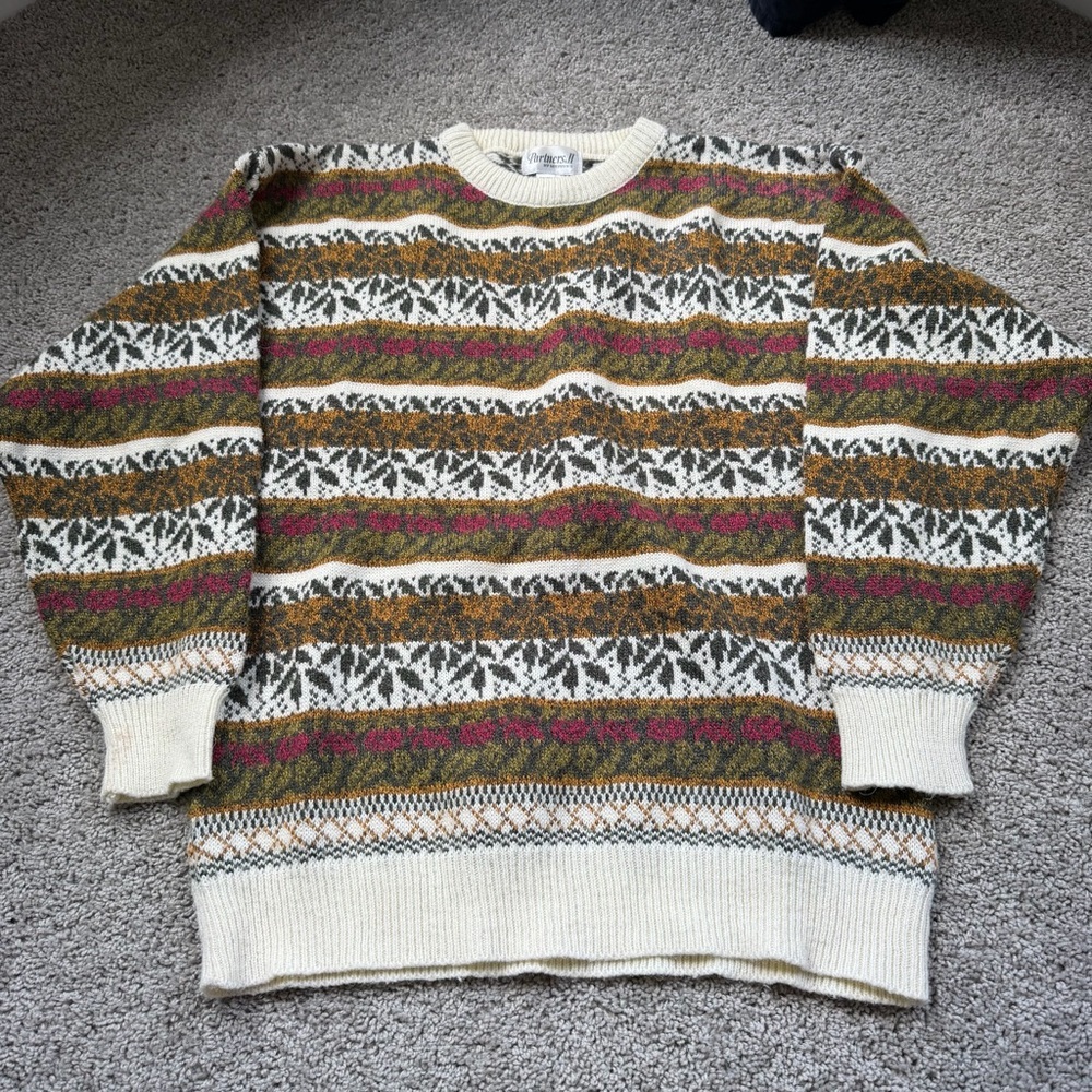 Vintage Partners By Mervyn's Patterned Knit Sweater Size 2x